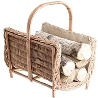 Akcesoria kominkowe - Saska Garden vollwe idener kosza do kominka, naturfarbiger kosza do kominka z wikliny, wiklinowy na drewno kominkowe, kominek 203-46/J - miniaturka - grafika 1