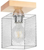 Lampy sufitowe - Spotlight Druciana LAMPA sufitowa NORMAN WOOD 8175160 metalowa OPRAWA industrialna klatka plafon loftowy brzoza chrom 8175160 - miniaturka - grafika 1