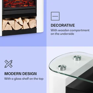 Klarstein Klarstein Studio 5 Arc kominek  elektryczny 1800 W płomienie LED grzejnik elektryczny/wentylator pilot FP6-Studio5ArcSmartB - Kominki elektryczne - miniaturka - grafika 5