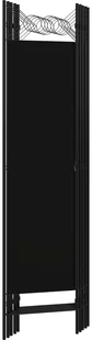 vidaXL Parawan 5-panelowy, czarny, 200 x 180 cm vidaXL - Parawany - miniaturka - grafika 4