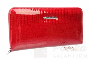 Jennifer Jones Portfel Damski Skóra Naturalna Lakierowana Duży Z Metalowym Suwakiem Piórnik JJ5247 - Portfele - miniaturka - grafika 4