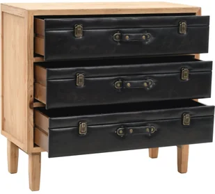 vidaXL Szafka z szufladami, lite drewno jodłowe, 80 x 36 x 75 cm - Komody - miniaturka - grafika 9