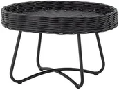Ławy i stoliki kawowe - Bloomingville Niski stoliczek kawowy z czarnego rattanu 82047292 - miniaturka - grafika 1