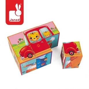 Janod Duże klocki Pojazdy, 6 elementów - Klocki - miniaturka - grafika 3