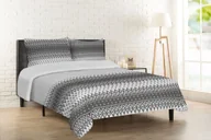 Pościel - Matex Multitex Pościel flanelowa, biało-szara, 160x200 cm, 2x 70x80 cm - miniaturka - grafika 1