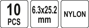 Yato NITY PLASTIKOWE 6.3x25.2MM 10SZT - Nitownice - miniaturka - grafika 4