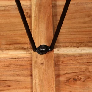 vidaXL Zestaw mebli barowych z litego drewna sheesham i skóry, 3 szt. - Stoły z krzesłami - miniaturka - grafika 2