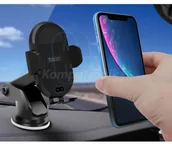 Uchwyty samochodowe do telefonów - Techly Uchwyt Samochodowy z ładowarką QI - miniaturka - grafika 1