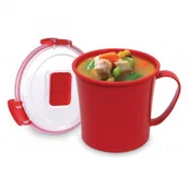 Pojemniki kuchenne - Sistema Pojemnik na zupę do mikrofalówki Gorący Kubek czerwony, 0,66 l - miniaturka - grafika 1