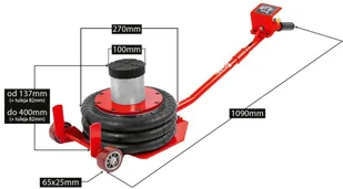 REDATS Podnośnik pneumatyczny poduszkowy bałwanek 3T LS-230 z nakładką podwyższającą 15-00-96 - Pozostałe narzędzia pneumatyczne - miniaturka - grafika 2
