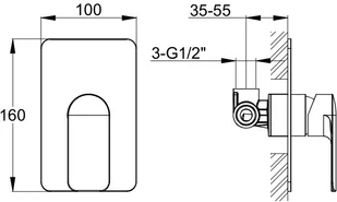 Kohlman Texen Bateria prysznicowa podtynkowa chrom QW220T - Baterie podtynkowe - miniaturka - grafika 2