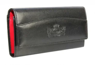 Wilmar (PL) Portfel Damski (PL) Suwak 16 cm Skóra Włoska Czarny Z Czerwonym - Portfele - miniaturka - grafika 2