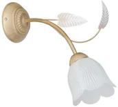 Lampy ścienne - Luminex Kinkiet lampa ścienna Aline 1x60W E14 przecierane złoto/biały 3092 - miniaturka - grafika 1