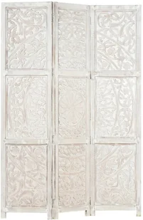 vidaXL vidaXL Parawan 3-panelowy, rzeźbiony, biały, 120x165 cm, drewno mango - Parawany - miniaturka - grafika 13