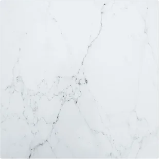 shumee Blat stołu biały 30x30 cm 6 mm szkło ze wzorem marmuru - Blaty meblowe i parapety okienne - miniaturka - grafika 2