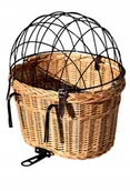 Koszyki rowerowe - Kosz na rower Koszyk wiklinowy z kratką dla psa - miniaturka - grafika 1