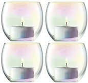 Świeczniki - LSA International Pearl świecznik na podgrzewacze wys. 6,5 cm, średnica 6,8 cm, szkło, 4 sztuki G570-06-916 - miniaturka - grafika 1