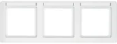 Klawisze i ramki - Hager Polo sp. z o.o. Ramka 3-krotna pozioma z polem opisowym śnieżnobiały aksamit Q.1 10236019 - miniaturka - grafika 1
