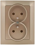 Gniazdka elektryczne - Timex Gniazdo Medium 2x2P+Z piasek - miniaturka - grafika 1