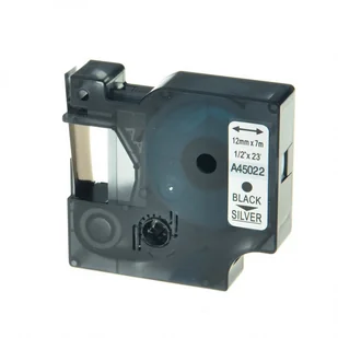 Dymo Taśma zamiennik 45022, S0720620, 12mm x 7m czarny druk / srebrny podkład - Papier do drukarek Dymo Taśma zamiennik 45022, S0720620, 12mm x 7m czarny druk / srebrny podkład - Papier do drukarek - miniaturka - grafika 1
