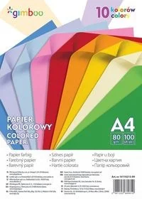 GIMBOO Papier kolorowy GIMBOO, A4, 100 arkuszy, 80gsm, 10 kolorów neonowych 14110215-99 - Papier do drukarek - miniaturka - grafika 2