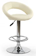 Taborety i hokery - Halmar Hoker regulowany kremowy eco skóra H15 na chrom metalowej podstawie - miniaturka - grafika 1