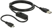 Kable USB - Delock Kabel ładujący USB 2.0 typu A > USB 2.0 Micro-B wtyczka z przełącznikiem f r Raspberry Pi 1,5 m 84803 - miniaturka - grafika 1
