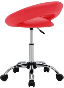 Fotel biurowy, krzesło biurowe vidaXL Krzesło robocze na kółkach, czerwone, sztuczna skóra - Fotele i krzesła biurowe - miniaturka - grafika 5