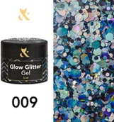 Lakiery hybrydowe - POLISH STANDART SP ZOO Lakier hybrydowy F.O.X Glow Glitter Gel 009 - miniaturka - grafika 1
