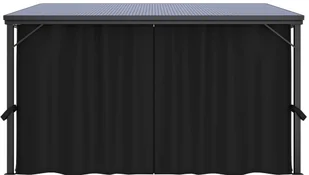 vidaXL Altana z zasłonami, 405 x 294 x 244 cm, antracytowa! 48599 - Altany ogrodowe - miniaturka - grafika 5