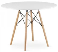 Stoły - Okrągły Stół Biały Do Jadalni W Stylu Skandynawskim P2-D16 - miniaturka - grafika 1