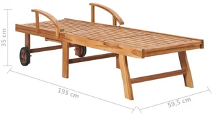 vidaXL Leżaki ze stolikiem i poduszkami, 2 szt., lite drewno tekowe! 3073174 - Leżaki ogrodowe - miniaturka - grafika 7