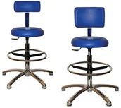 Meble i wyposażenie gabinetów medycznych - Ws Tech S.c TR-04S taboret medyczny z oparciem regulowany TR-04 stopki - miniaturka - grafika 1