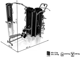 Marbo Sport Wieża 6-stanowiskowa MIDI MP-T002 - Atlasy do ćwiczeń - miniaturka - grafika 15