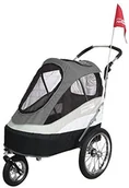 Transportery dla kotów - InnoPet innopet "Sporty przyczepa podłodziowa wózek" szary czarny kot Buggy hundefahrradanhaenger psy psy Buggy z oponami powietrza wew. Osłona przeciwdeszczowa - miniaturka - grafika 1