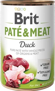 Brit Pate & Meat Dog Duck KACZKA 400g  od 95zł +DO 3% ZWROTU W PROGRAMIE LOJALNOŚCIOWYM PATE-400-DUCK - Mokra karma dla psów - miniaturka - grafika 3