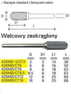 Pilniki - Beta PILNIK OBROTOWY Z WĘGLIKA WALC.ZAOKR.3MM 426MD-3/CT3 - miniaturka - grafika 1