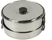 Kuchnia turystyczne i akcesoria - Regatta 2 osoby Stainless Steel POTS Pan i Plastic miseczki kemping Cook Set, jeden rozmiar RCE081   6XE000 - miniaturka - grafika 1