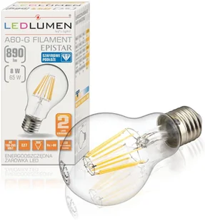 LEDlumen Żarówka LED COS CCD WW A60-G, E27, 8 W, barwa biała ciepła - Żarówki LED - miniaturka - grafika 6