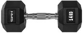 Hantle i ciężarki - HMS Hantla stalowa gumowana Hex Pro 14 kg - 28095-uniw - miniaturka - grafika 1