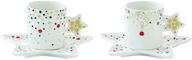 Filiżanki - Nuova R2S Easy life FILIŻANKI PORCELANOWE DO ESPRESSO ZE SPODKAMI Merry Christmas GWIAZDKI 80 ml KOMPLET 2 SZT. 1322 MCHS - miniaturka - grafika 1