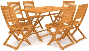 vidaXL 7-cz zestaw składanych mebli ogrodowych lite drewno akacjowe 3058156 - Meble ogrodowe - miniaturka - grafika 10