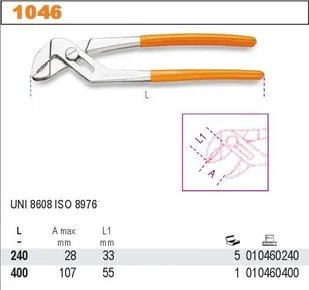 Beta SZCZYPCE NASTAWNE 240MM 1047/240 (1046/240) - Kombinerki i obcęgi - miniaturka - grafika 2