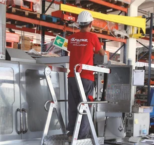 Faraone 996 99675039 Drabina magazynowa jezdna z wejściem jednostronnym wysokość robocza 4,18m) 75039-uniw - Drabiny - miniaturka - grafika 11