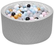 Suche baseny - TUPPI Pokrowiec poszycie na suchy basenik z kulkami piłeczkami dla dzieci niemowląt 90x40 - Biały gwiazdozbiór na szarym tle - miniaturka - grafika 1