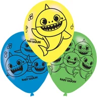 Baby shower i roczek - Amscan Balony lateksowe Baby Shark - 27,5 cm - 6 szt 9908483 - miniaturka - grafika 1