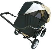Akcesoria do wózków - Sunnybaby żagiel przeciwsłoneczny Hannah Duo do wózków Zwilling z okna i po jednej stronie skrzydłami czarna 11244 - miniaturka - grafika 1
