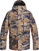 Kurtki męskie - Quiksilver kurtka zimowa męska MISSION PRINTED JK Military Olive GPS Point CQW1 - miniaturka - grafika 1