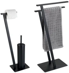 Wenko Stojak na papier toaletowy i szczotkę wc LIRIO czarny - Akcesoria do wc - miniaturka - grafika 2