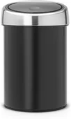 Kosze na śmieci - Brabantia Kosz na śmieci Touch Bin 3l czarny z pokrywą stalową 364440 - miniaturka - grafika 1